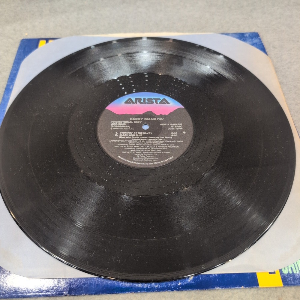 Barry Manilow Swing Street 4 Song Sampler Promo 12" Vinyl Record ADP-9649 1987 - Picture 3 of 6